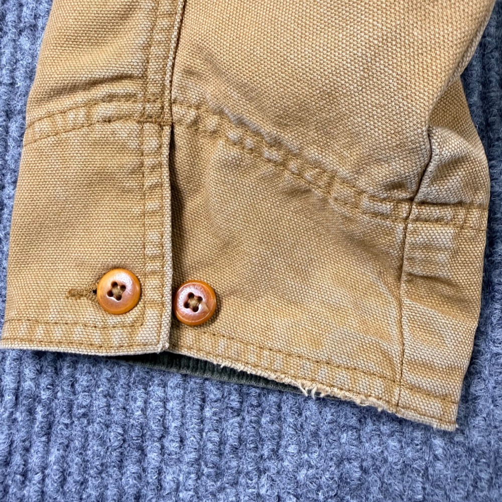 Vintage L.L.Bean Barn Coat Mens Tan Canvas PrimaLoft Lined Corduroy Collar - Picture 13 of 16